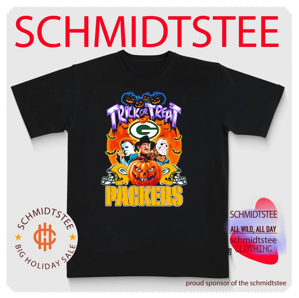 Green Bay Packers x Trick Or Treart Horror characters Halloween shirt