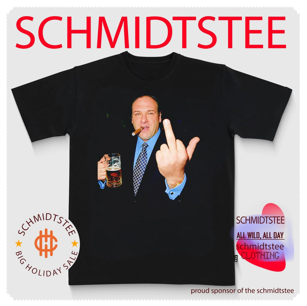 The Sopranos holding beer middle finger shirt