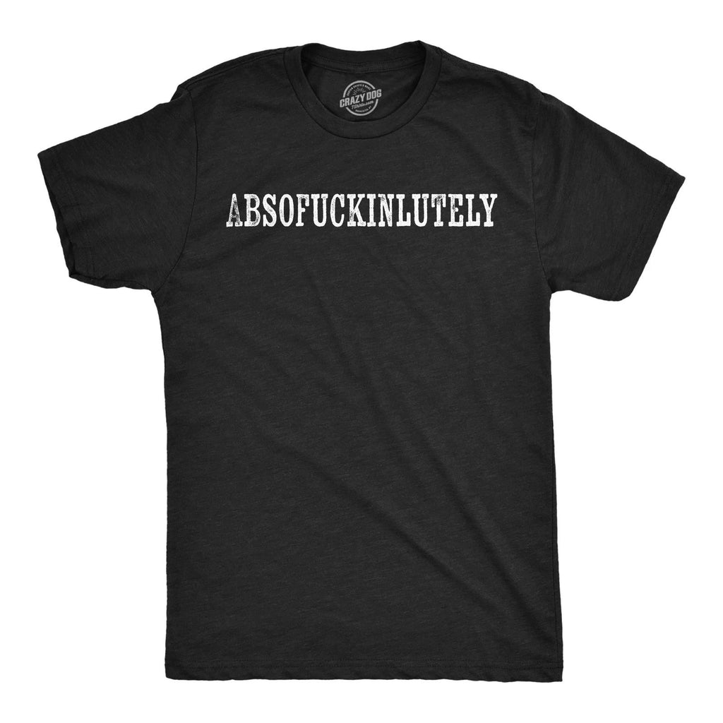 Mens Funny T Shirts Absofuckinlutely Sarcastic Graphic Novelty Tee for Men