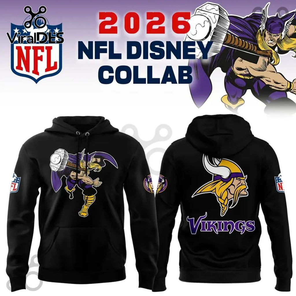 Thor x Minnesota Vikings 2026 Black Hoodie