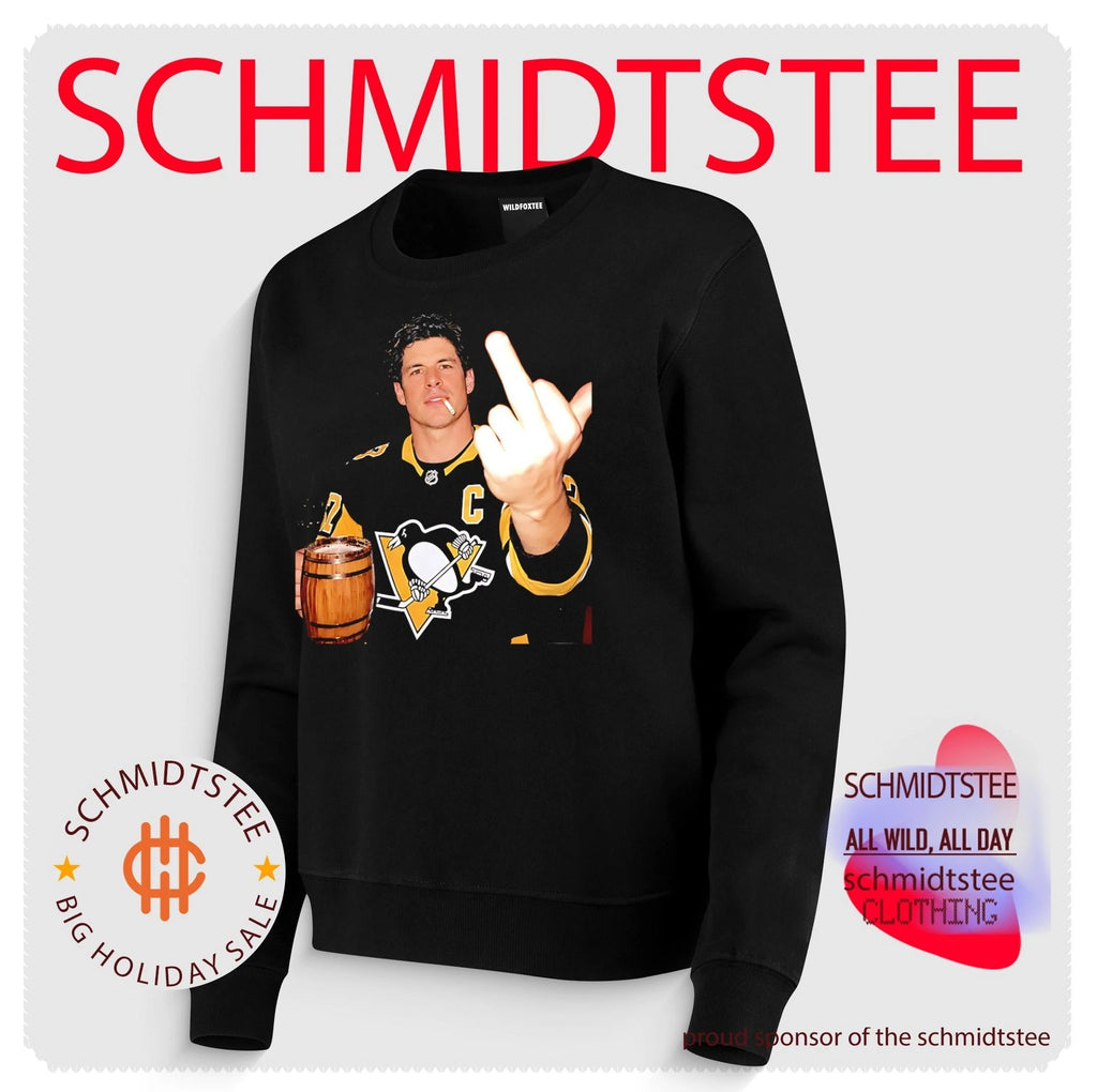 Sidney Crosby Pittsburgh Penguins holding beer middle finger shirt