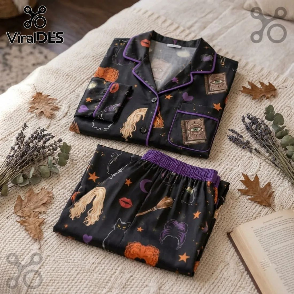 Hocus Pocus Sanderson Sisters Black Pajama Set