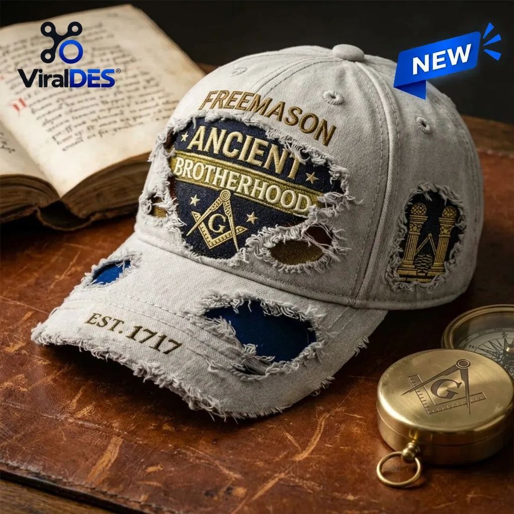 Freemason Ancient Brotherhood Distressed Baseball Cap