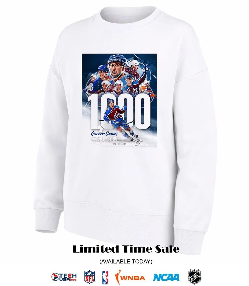 Colorado Avalanche Brock Nelson 1000 Career Games poster shirt