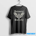 Anti Social Butterfly Gothic Skull Butterfly Tshirts Sweater