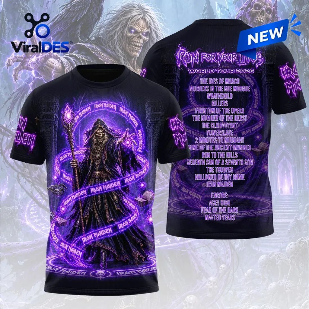 Iron Maiden 2026 World Tour Purple Mascot Shirt