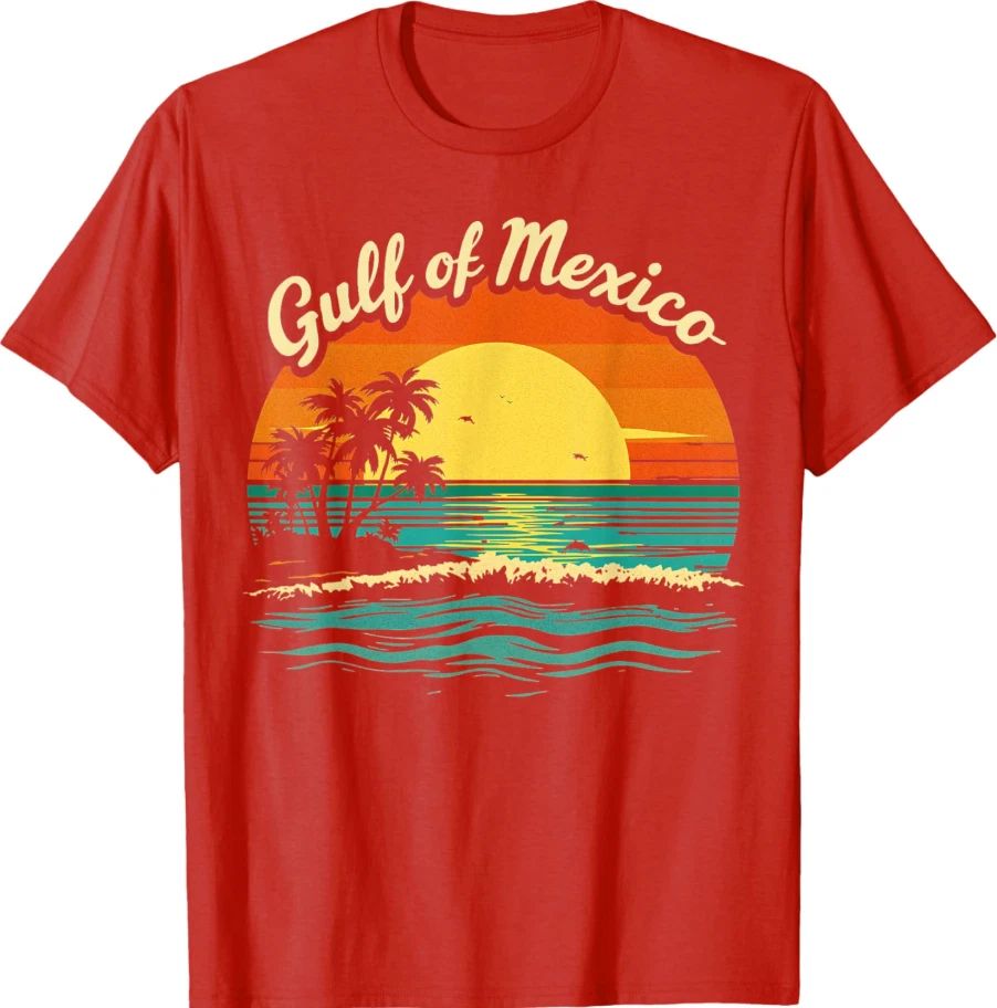 Gulf Of Mexico Beach Palms Summer Vacation Retro Unisex T-Shirt Size S- 5XL