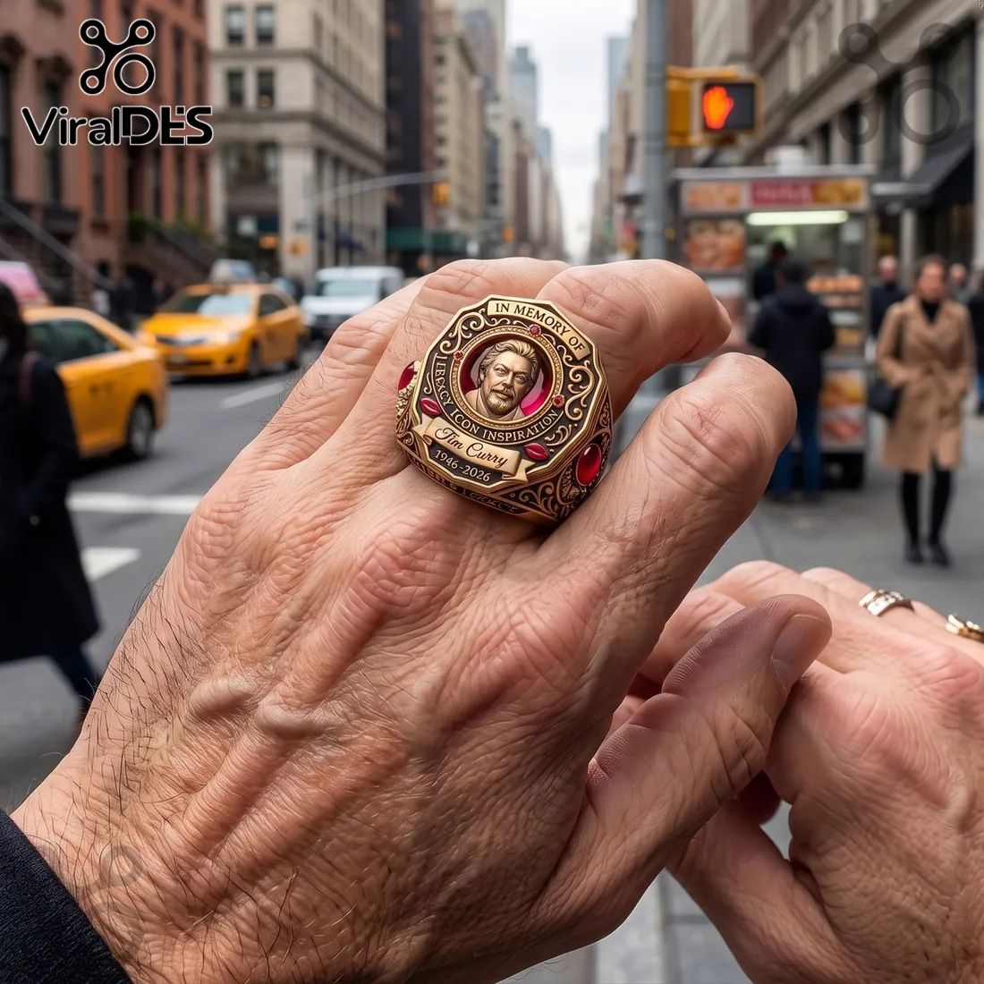 Tim Curry Pennywise Tribute Engraved Gold Ring