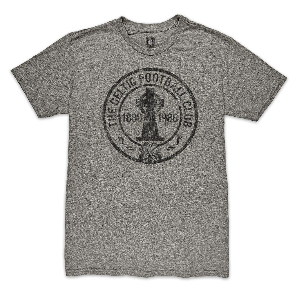 CELTIC FC Retro Badge Premium Triblend Slub Gray T-Shirt - 1863FC