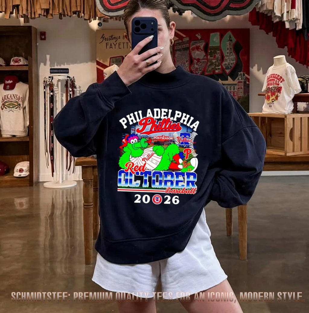 2026 Philadelphia Phillies Red October Postseason mascot shirt