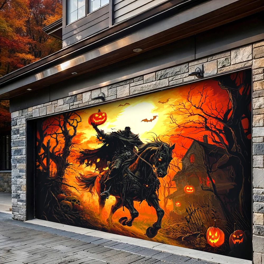 Headless Horseman’s Halloween Garage Door Banner