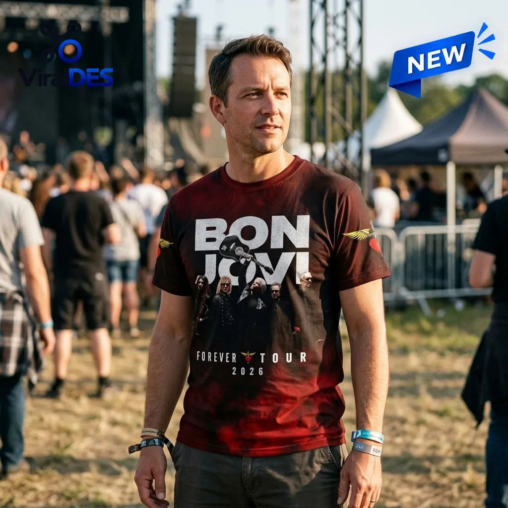 Bon Jovi Forever Tour 2026 Red Smoke T-Shirt