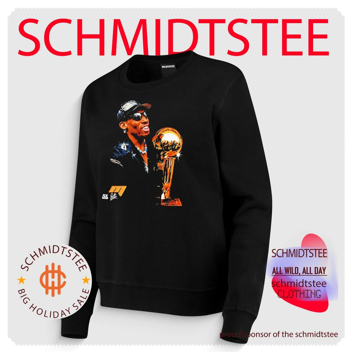 Dennis Rodman Wearing Rodman Trophy Winner shirt