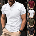 Breathable Fitness T Shirt Stylish Mens Button Collar Shirts for Summer