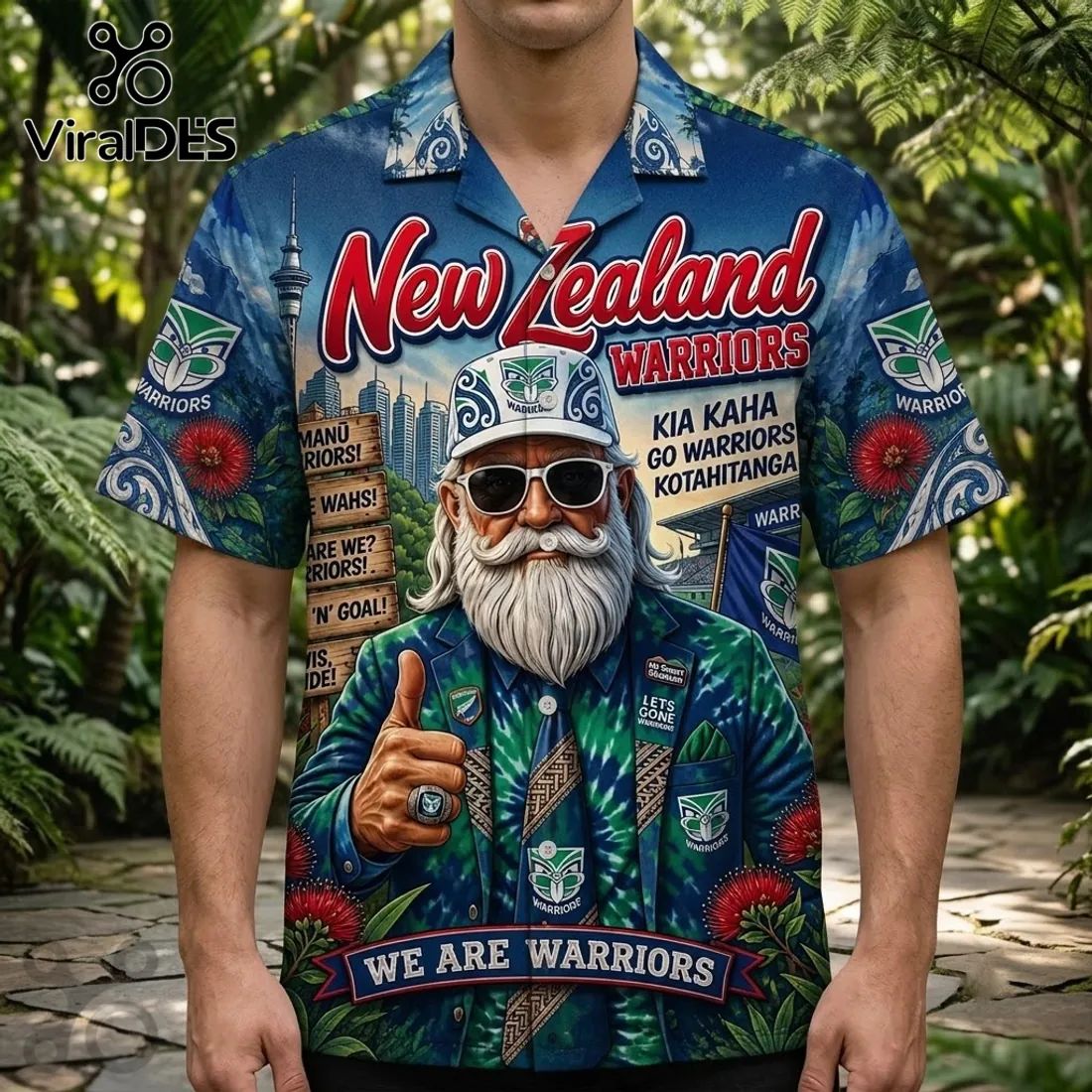 New Zealand Warriors Kia Kaha Hawaiian Shirt