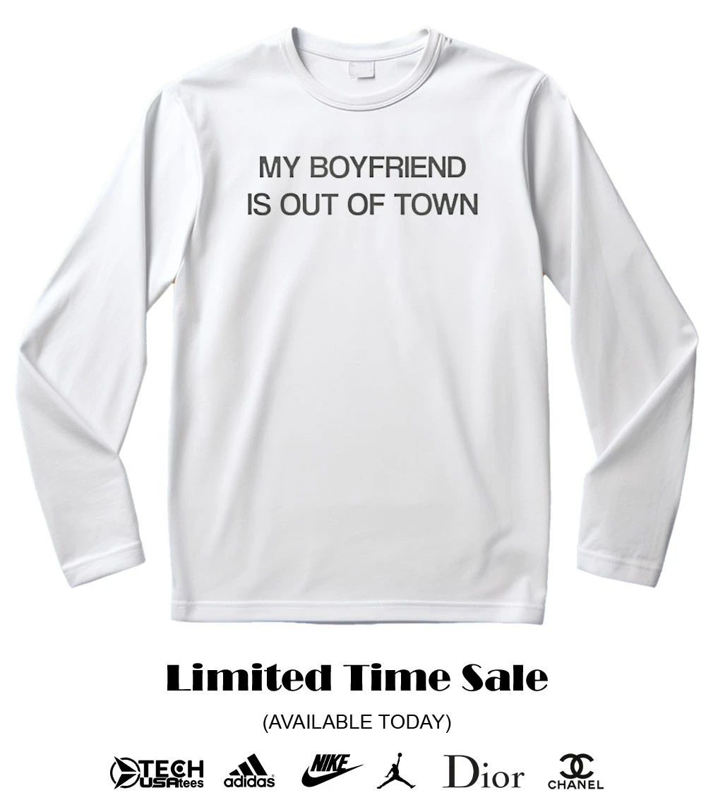 Drew Barrymore wearing my boyfriend is in town shirt