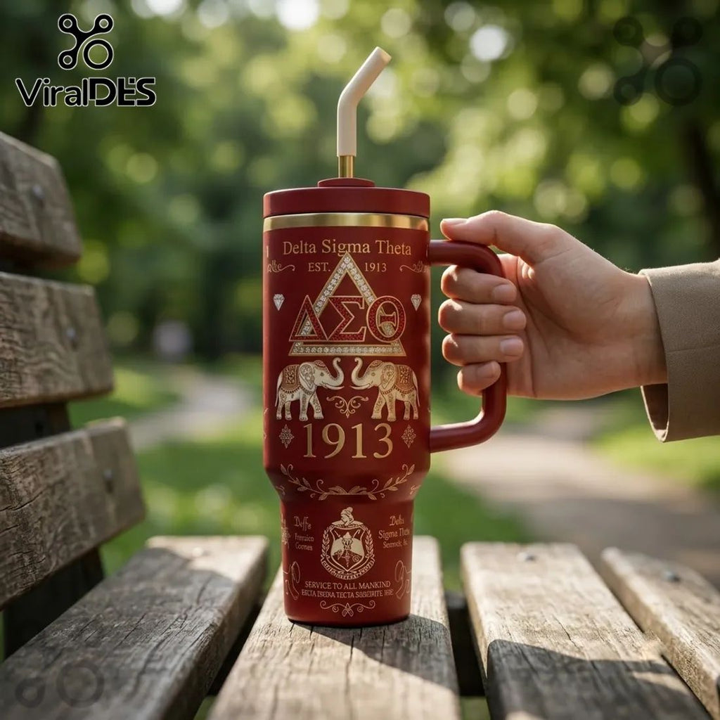 Delta Sigma Theta 40oz Crimson Gold Tumbler