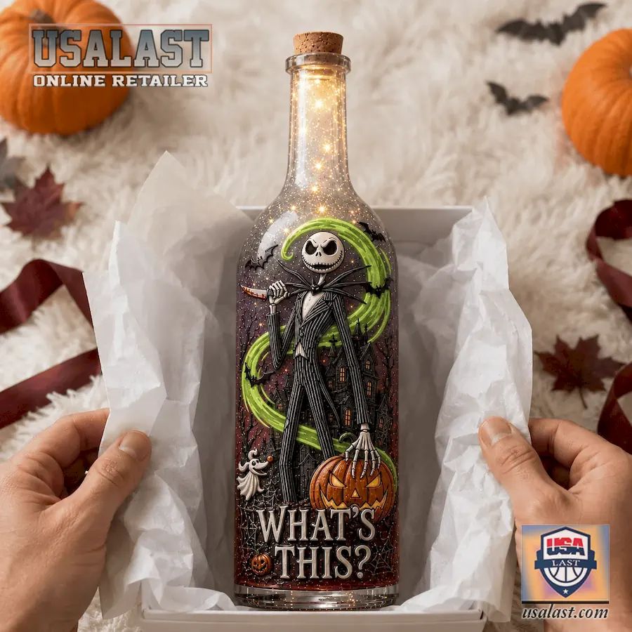 Jack Skellington Halloween Bottle Lamp