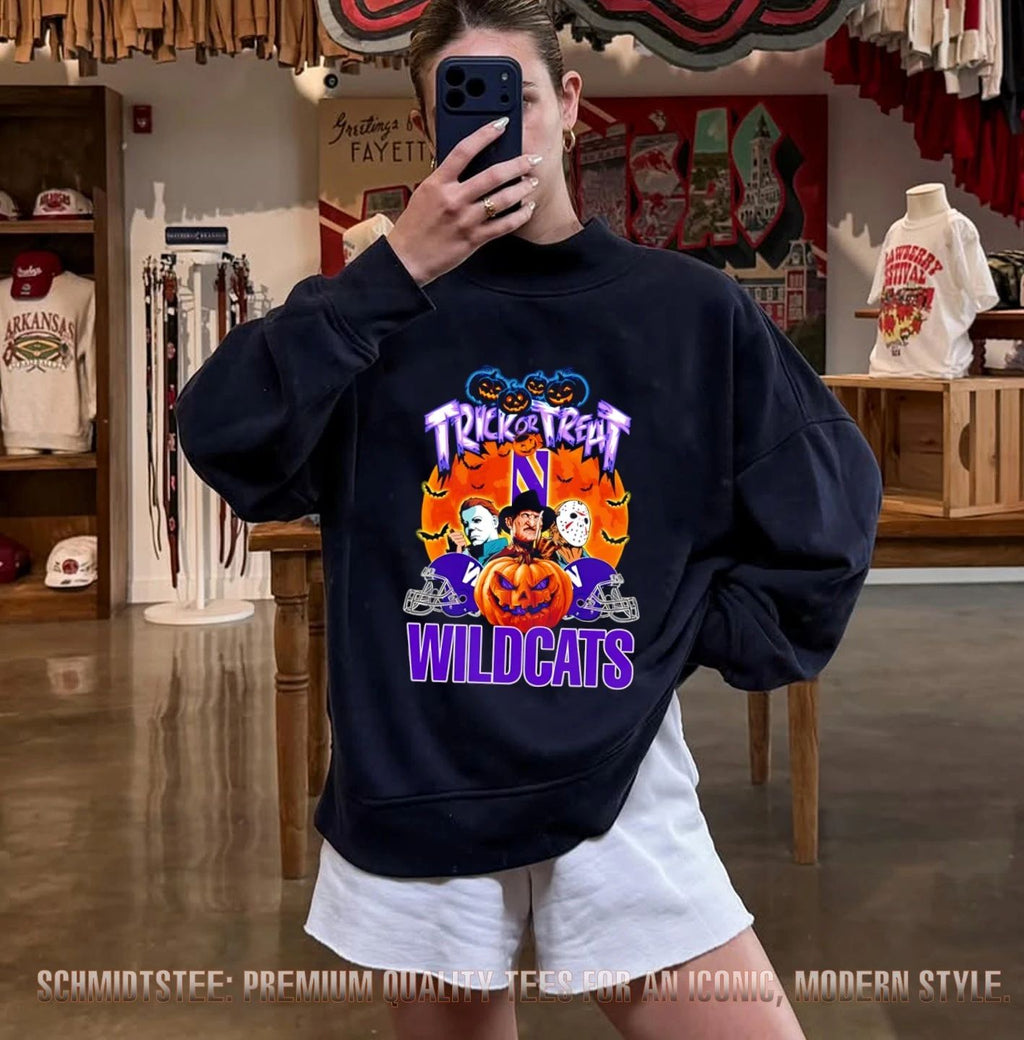 Northwestern Wildcats x Horror Characters Trick Or Treat Halloween 2026 shirt