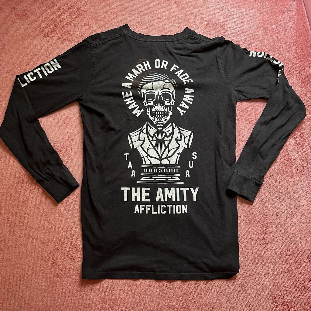 The Amity Affliction T-Shirt Medium Black 2-side MAKE A MARK Long Sleeve AOP TAA