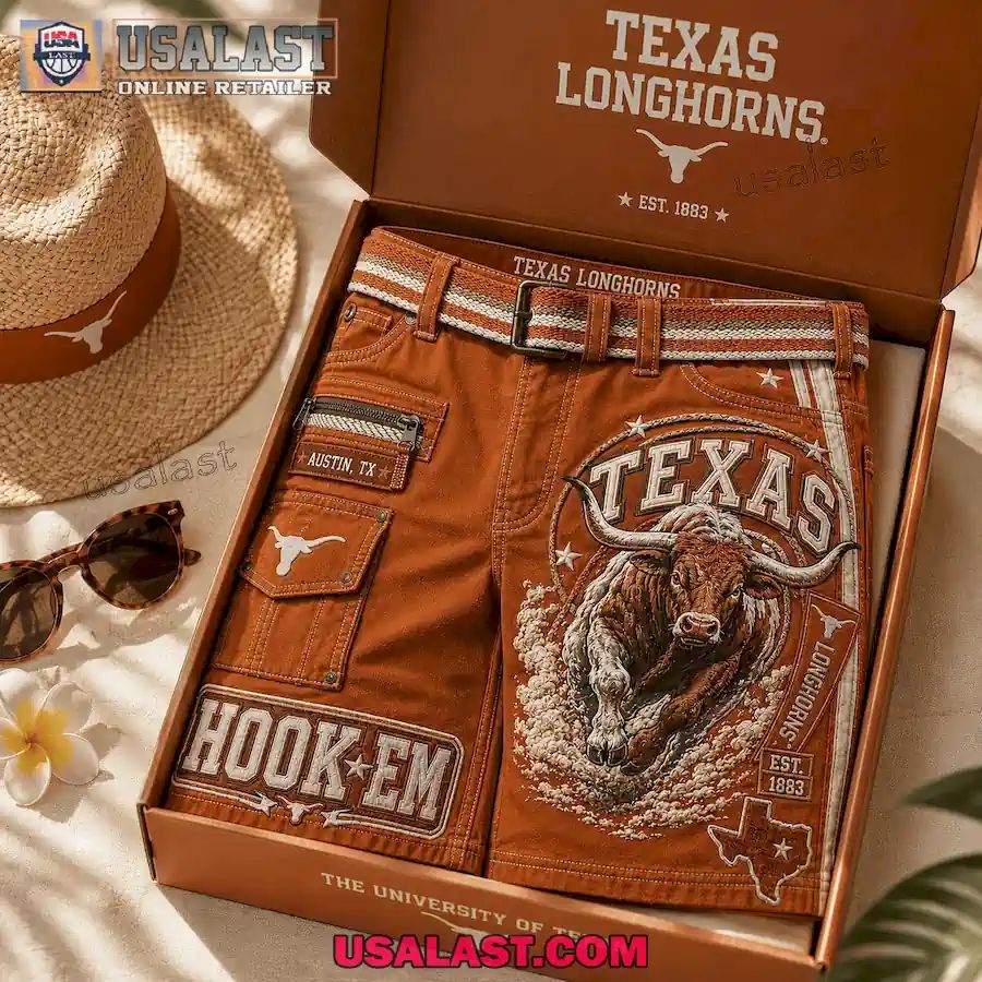 Texas Longhorns Hook Em Men Cargo Short