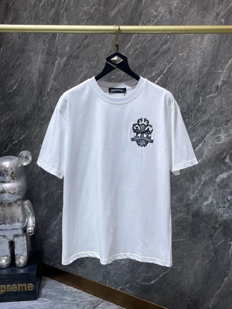 Chrome Hearts White T-Shirt Cross Logo Graphic Short Sleeve Premium Streetwear