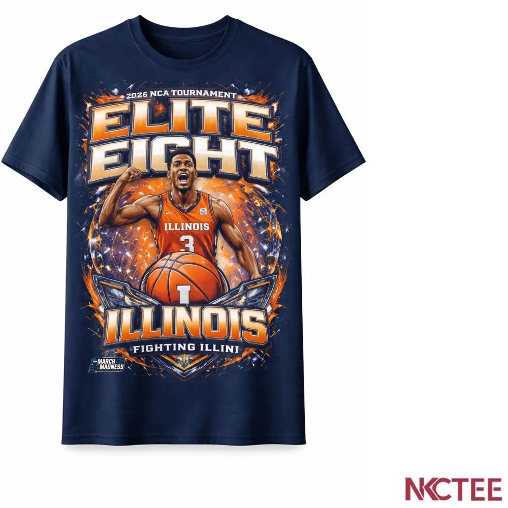 NKCtees Illinois Fighting Illini Elite Eight 2026 NCAA Tournament March Madness Basketball shirt