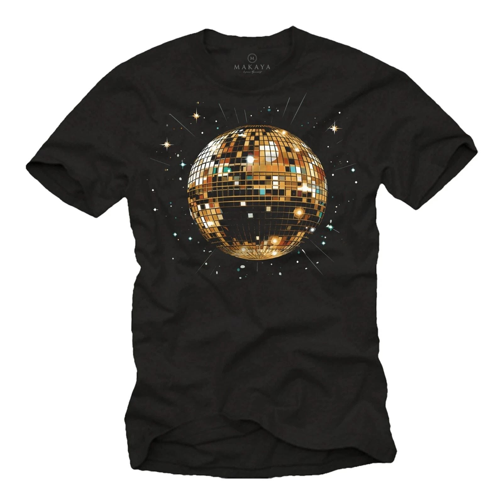 Mens Disco Print T-Shirt - Black Blue Grey Size S M L XL XXL XXXL XXXXL 5XL