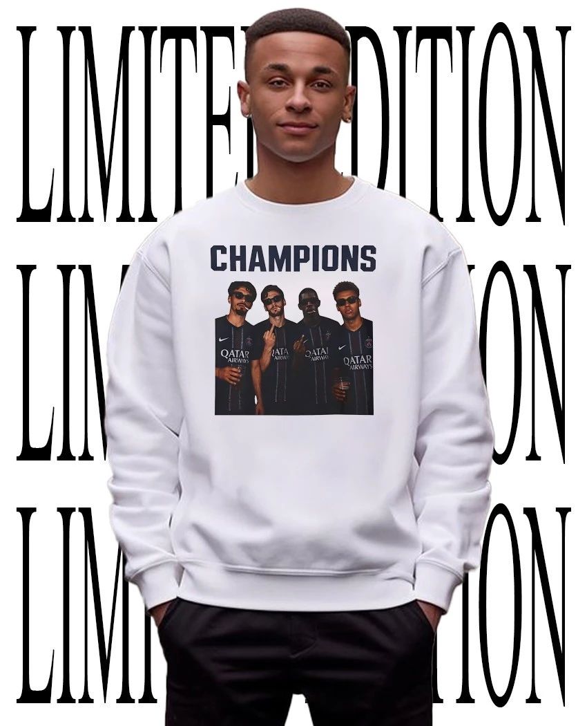 Paris Saint-Germain Celebratory Champions Middle Finger Smoking Drink T-Shirt