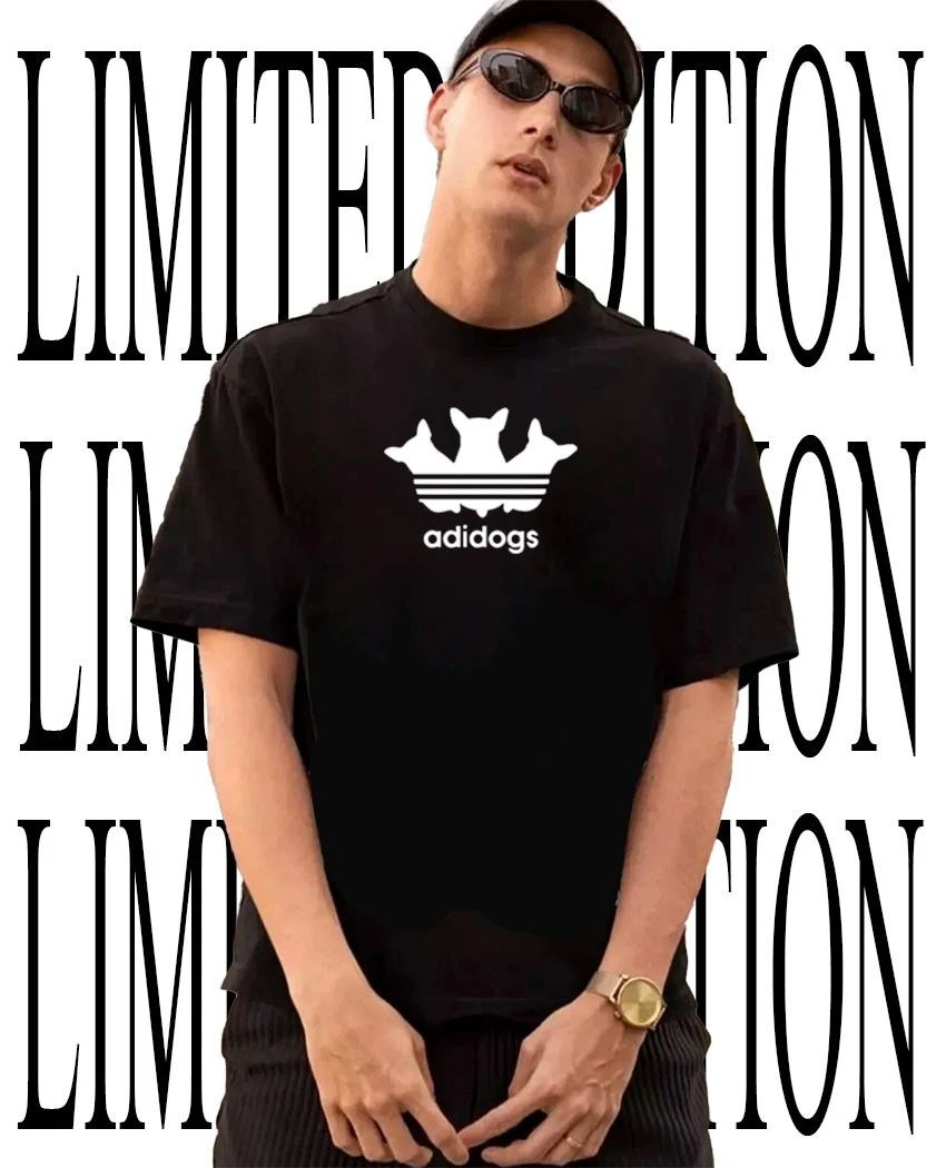 Adidogs parody logo shirt