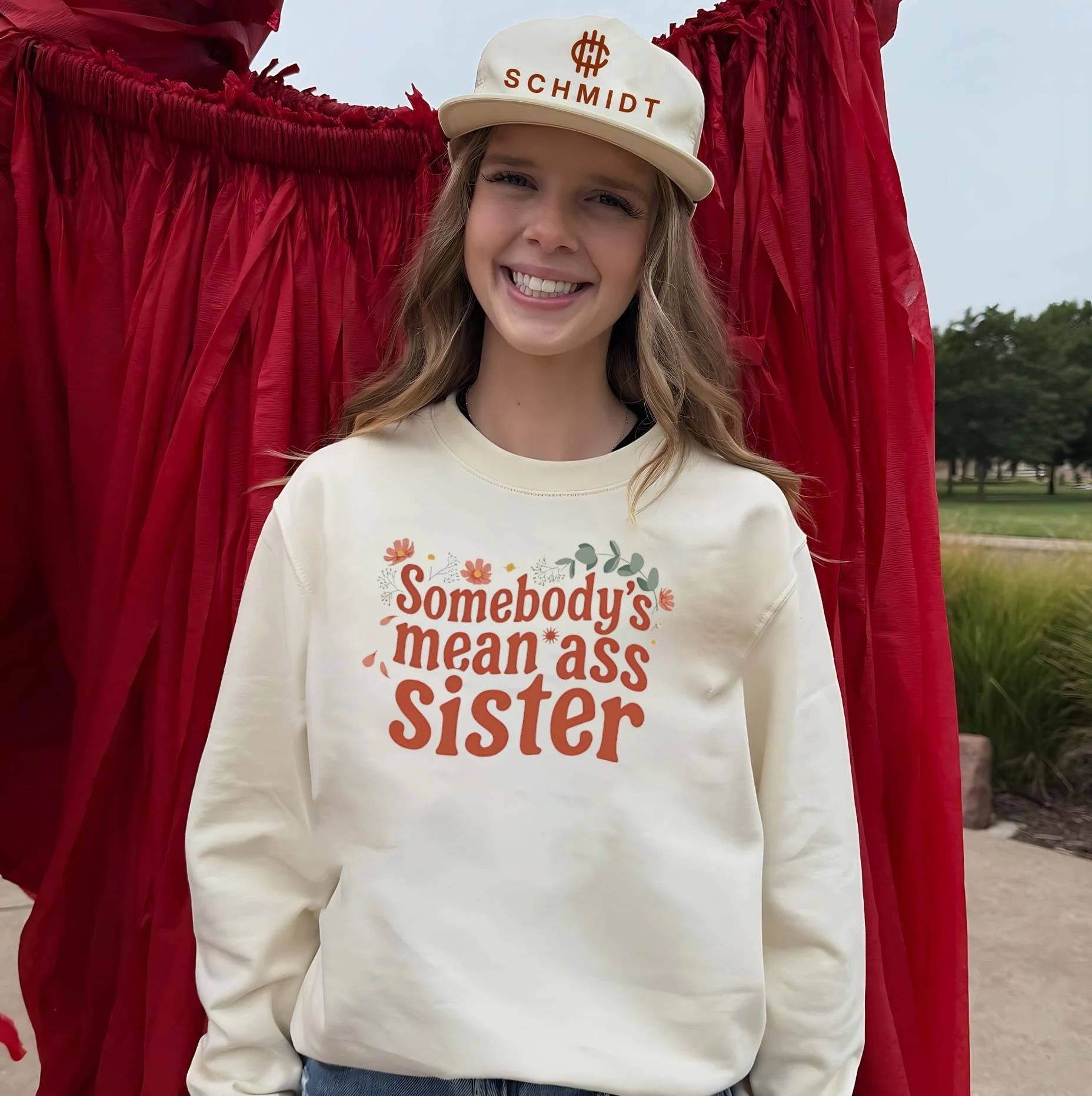 Somebody’s mean ass sister flower graphic shirt