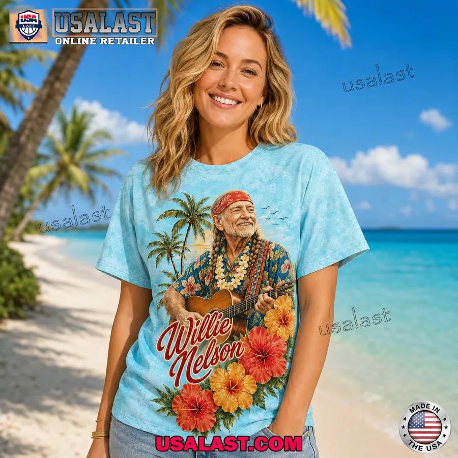 Willie Nelson Hibiscus Tropical Vibes 3D T-Shirt
