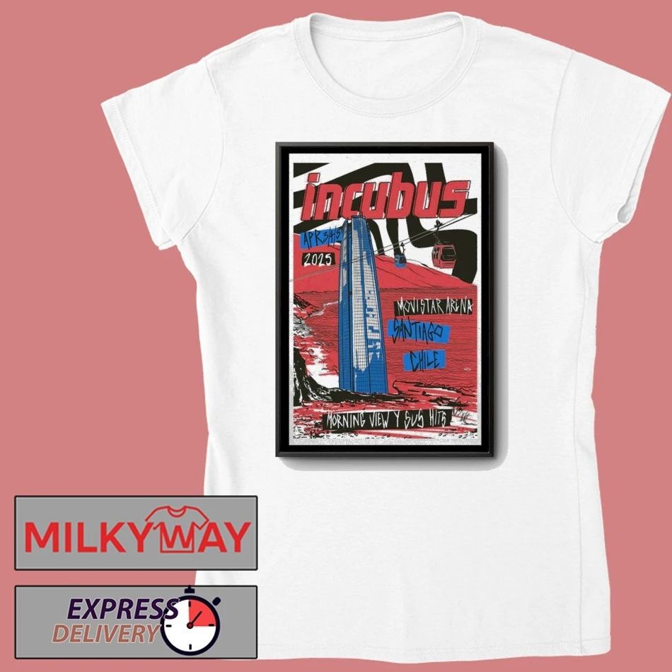Poster Incubus April 3-5 2025 San Tiago shirt