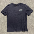Zara Man T-Shirt Mens Medium Navy Blue Tropical Island Embroidered Everyday Wear