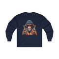Peace Sign Monkey Long Sleeve Tee — Colorful Retro Chimp Graphic