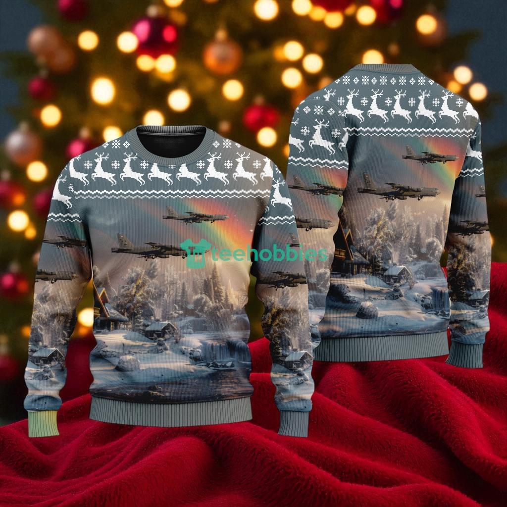 Us Air Force 2nd Bomb Wing Boeing B-52h American Airlines Christmas House Under The Rainbow Ugly Sweater For You