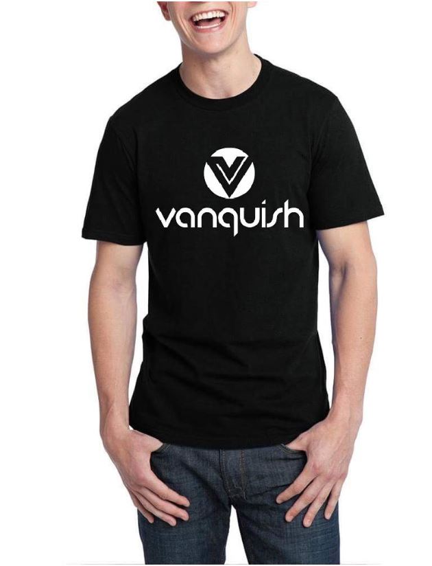 Vanquish Black Half Sleeve T-Shirt Hoodie, Sweatshirt | PureTeeCo.com