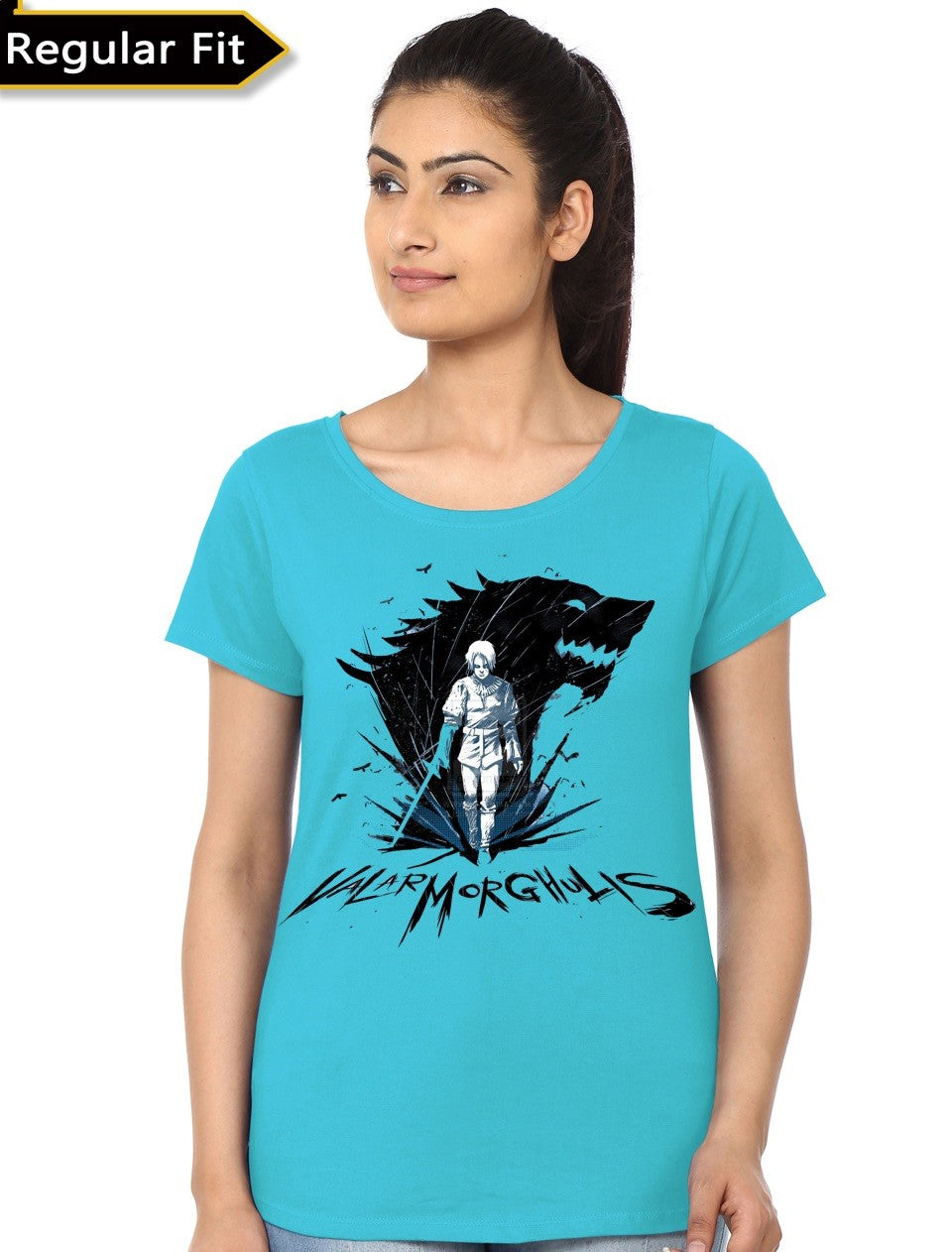 Arya Stark Valar Morghulis Girlâ€™s Light Blue T-Shirt Hoodie, Sweatshirt | PureTeeCo.com