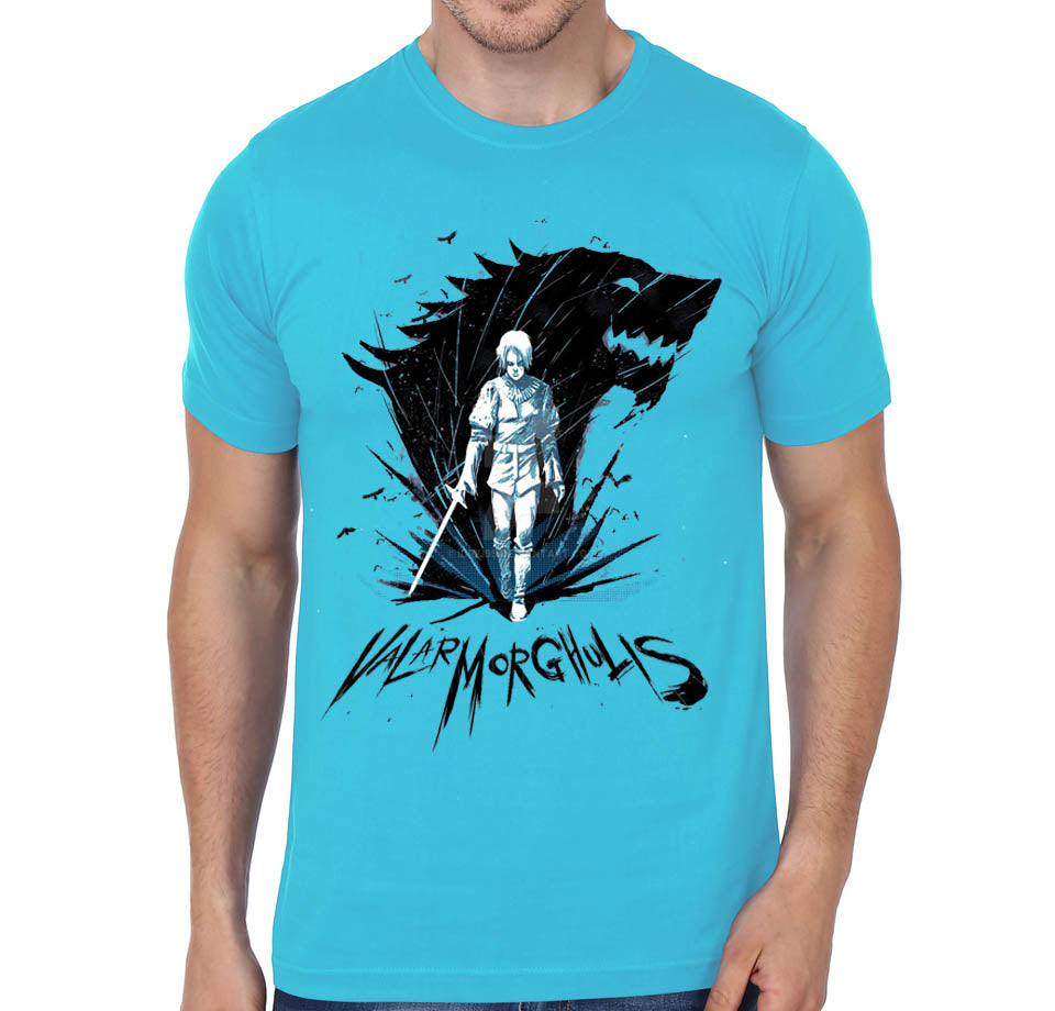 Valar Morghulis Sky Blue T-Shirt Hoodie, Sweatshirt | PureTeeCo.com