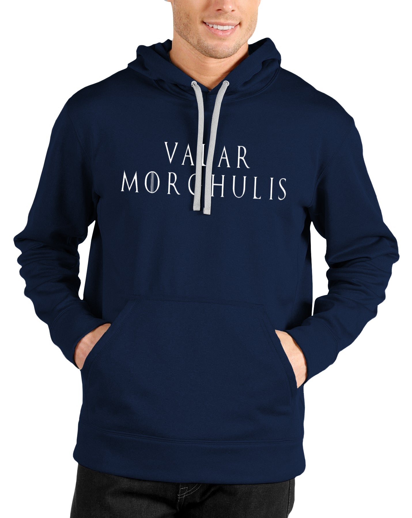 Valar Morghulis Navy Blue Hoodie T-Shirts, Sweatshirt | PureTeeCo.com