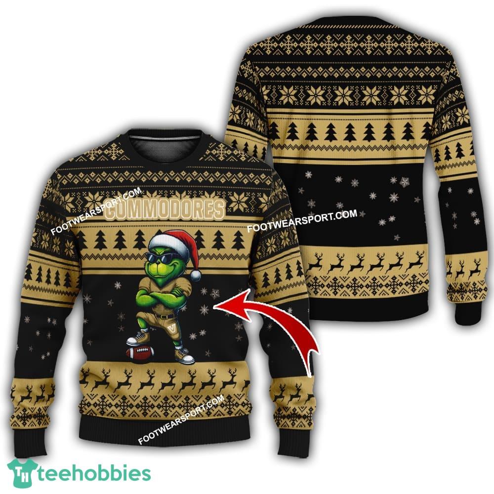 Vanderbilt Commodores Grinch Football Ugly Sweater AOP Gift For Christmas – Custom Number