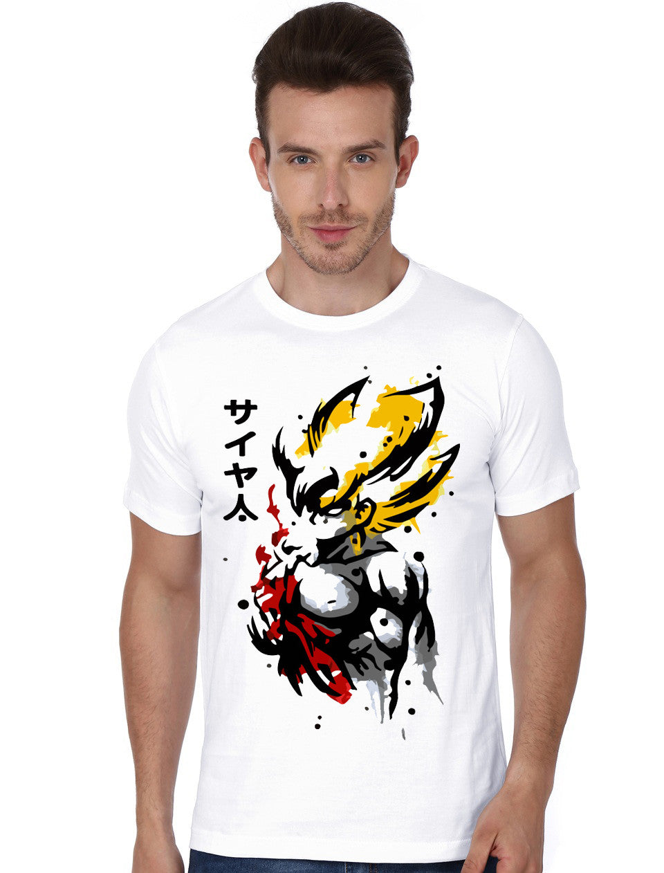 Saiyajin White T-Shirt Hoodie, Sweatshirt | PureTeeCo.com