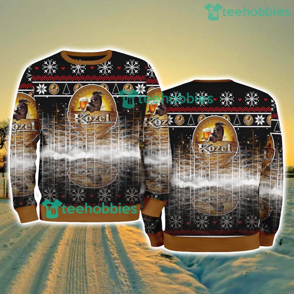 Velkopopovicky Kozel Pine Christmas Ugly Sweater New Style Best Gift For Fans
