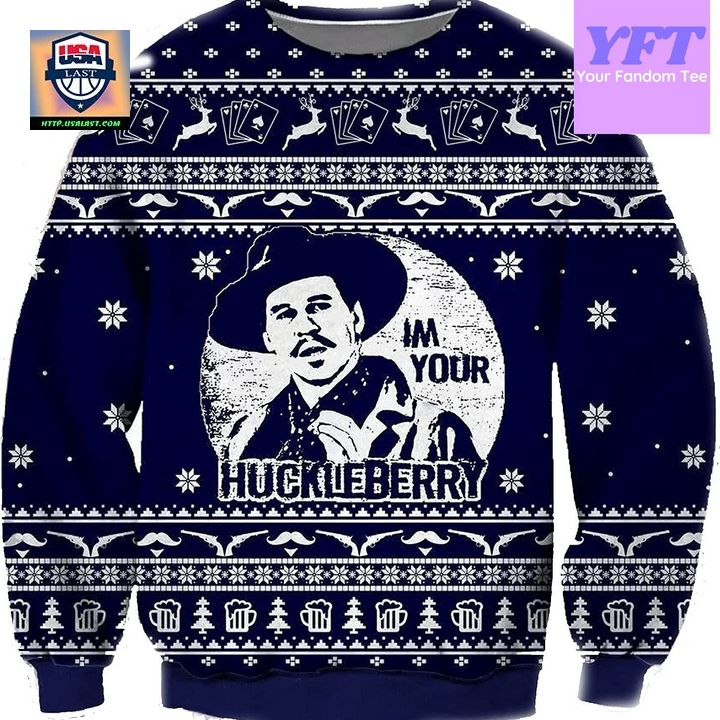 Vintage Im Your Huckleberry Funny Retro Huckleberry 3d Ugly Christmas Sweater