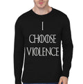 Violence Black Full Sleeve Tee Hoodie, Sweatshirt | PureTeeCo.com