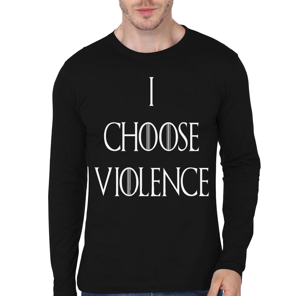 Violence Black Full Sleeve Tee Hoodie, Sweatshirt | PureTeeCo.com