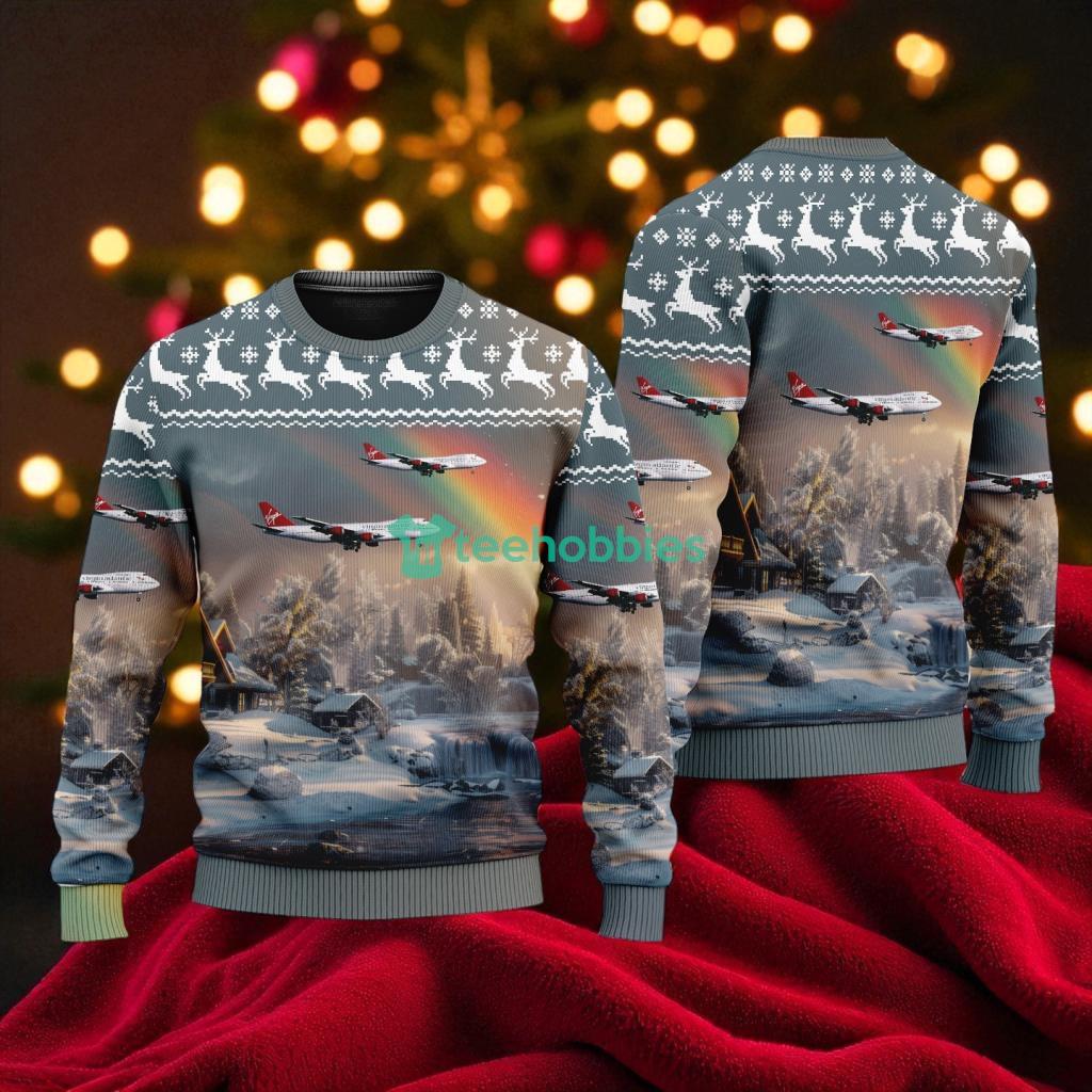 Virgin Atlantic Boeing American Airlines Christmas House Under The Rainbow Ugly Sweater For You