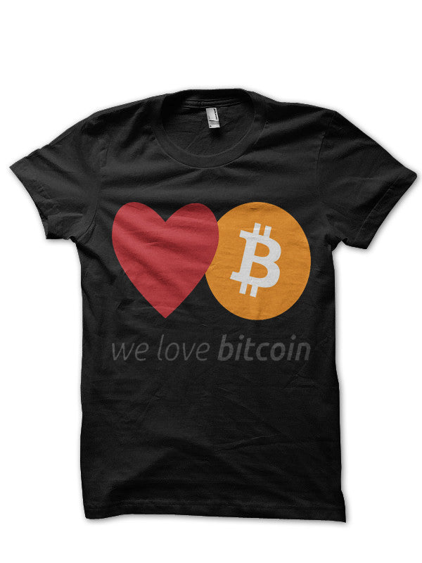 We Love Bitcoin Black T-Shirt Hoodie, Sweatshirt | PureTeeCo.com