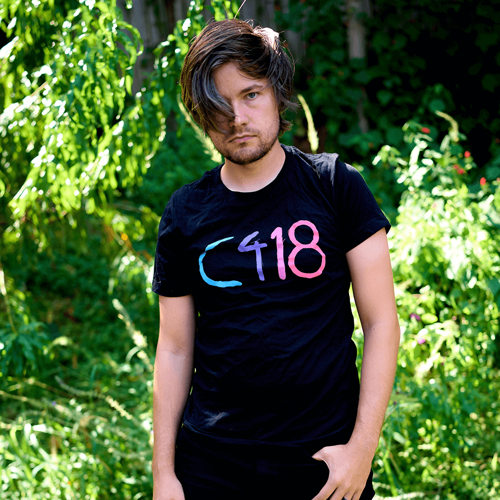C418 Logo Black T-Shirt Hoodie, Sweatshirt | PureTeeCo.com (Image 2)