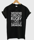 weekend forecast rugby with a chance of drinking t-shirt Hoodie, Sweatshirt | PureTeeCo.com